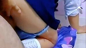 Just chilling with a tight teen, banging her hard at home while no one's around