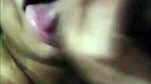 Latina expert gives intense blowjob cumshot