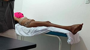 The doctor gives special attention and sensual massage to his female patient in hospital