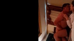 With young girl in hotel