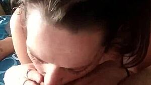 I was getting some head from her, sucking my cock passionately in the bedroom.