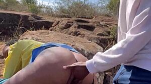 ebony babe takes huge bbc pounding in outdoor action