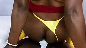 Daddy fucks fat black ass with big cock and creams on tits