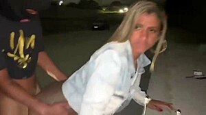 Damn! Watch this wife with cuckold husband get wild in public amateur sex with intense rubbing and sucking!