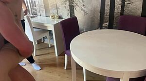 Blonde babe deepthroats big cock