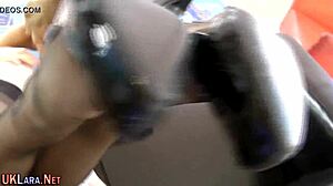 Classy milf in heels shares cock in stockings threesome with fingering and oral group fun