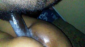 latina milf gets creampie in oiled assfucking threesome