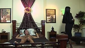 Femdom group dominates with horny babes in steamy 3some bondage sex