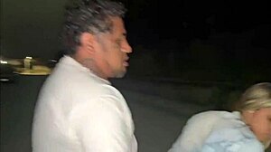 Blonde wife flashes and masturbates in public