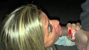 Damn! Watch this wife with cuckold husband get wild in public amateur sex with intense rubbing and sucking!