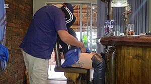 Close up pussy fucking and squirting after creampie