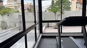 petite blonde meets stranger at gym