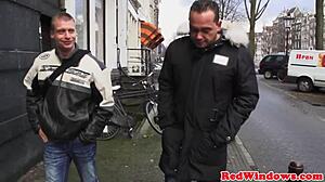 Amsterdam Prostitute in Lingerie Gets Cumshowered! What a Sight!