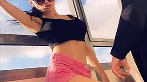 Hot pornstar sasha rose performs sexy striptease dance