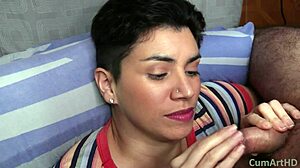 In Pov, I Rub My Cum On Her Smile After Facial And Blowjob