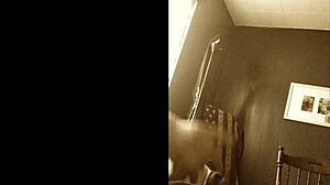 Slow motion huge cumshot eruption in solo scene