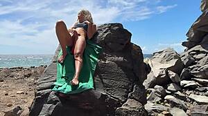 Blond Teen Screams During Public Assfucking!