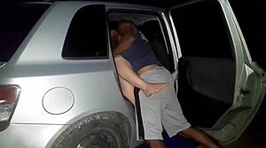 Brazilian wife rides black cock hard in public street