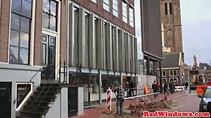 Amsterdam Prostitute in Lingerie Gets Cumshowered! What a Sight!