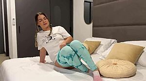 petite blonde meets stranger at gym