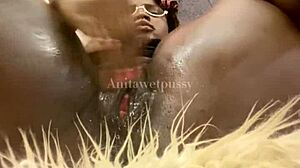 anita's wet pussy drips after sex with random girl