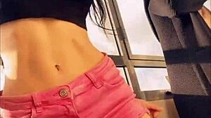 Hot pornstar sasha rose performs sexy striptease dance