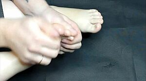 gentle oiled foot massage