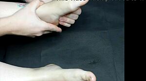 gentle oiled foot massage