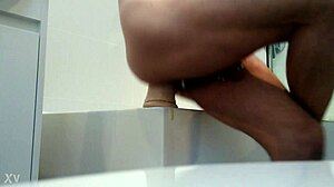 Huge dildo stretches tight hole in wild, intense solo action. Watch this toy dominate every inch!