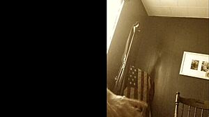 Slow motion huge cumshot eruption in solo scene