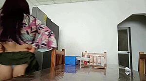 Maintenance Man Checks Fridge As Housewife Shows Vagina On Table!