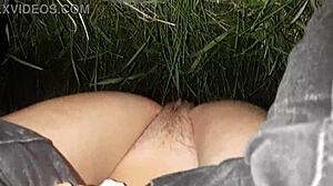 Girlfriend and I Piss and Masturbate Together in Public Street