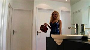 slutty milf stacey saran takes two monster cocks in latex heels