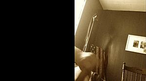 Slow motion huge cumshot eruption in solo scene