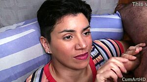 In Pov, I Rub My Cum On Her Smile After Facial And Blowjob