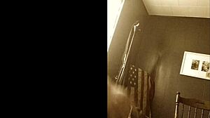 Slow motion huge cumshot eruption in solo scene