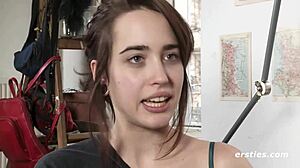 Effie Rubs Hairy Pussy to Intense Solo Orgasm