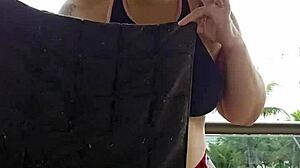 showing off your ass under that skirt on the balcony?