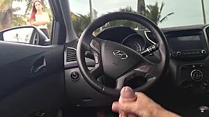 Pretty girl risks public masturbation on the beach