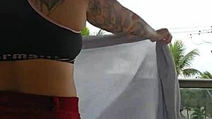 showing off your ass under that skirt on the balcony?