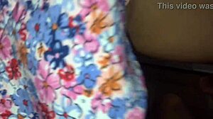 Milf bends over in dress for intense doggystyle fucking near mirror