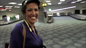 Milf stewardess gets completely wrecked by a huge black cock