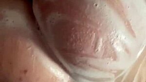 Horny British Slut Masturbates in Shower!