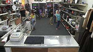 intense babe seduces and blows in the shop