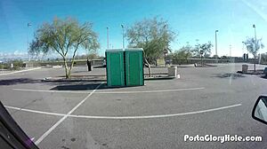 Can This Chubby Slut Handle The Gloryhole Blowjob And Swallow In Public?