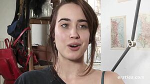 Effie Rubs Hairy Pussy to Intense Solo Orgasm