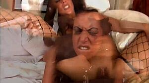 Milf stewardess pounded hard by black cock action.