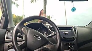 Pretty girl risks public masturbation on the beach