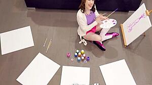 Tiny4k Petite Artist Alice Merchesi Gets Interrupted for Rough Fuck with Big Cock