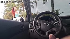 Pretty girl risks public masturbation on the beach